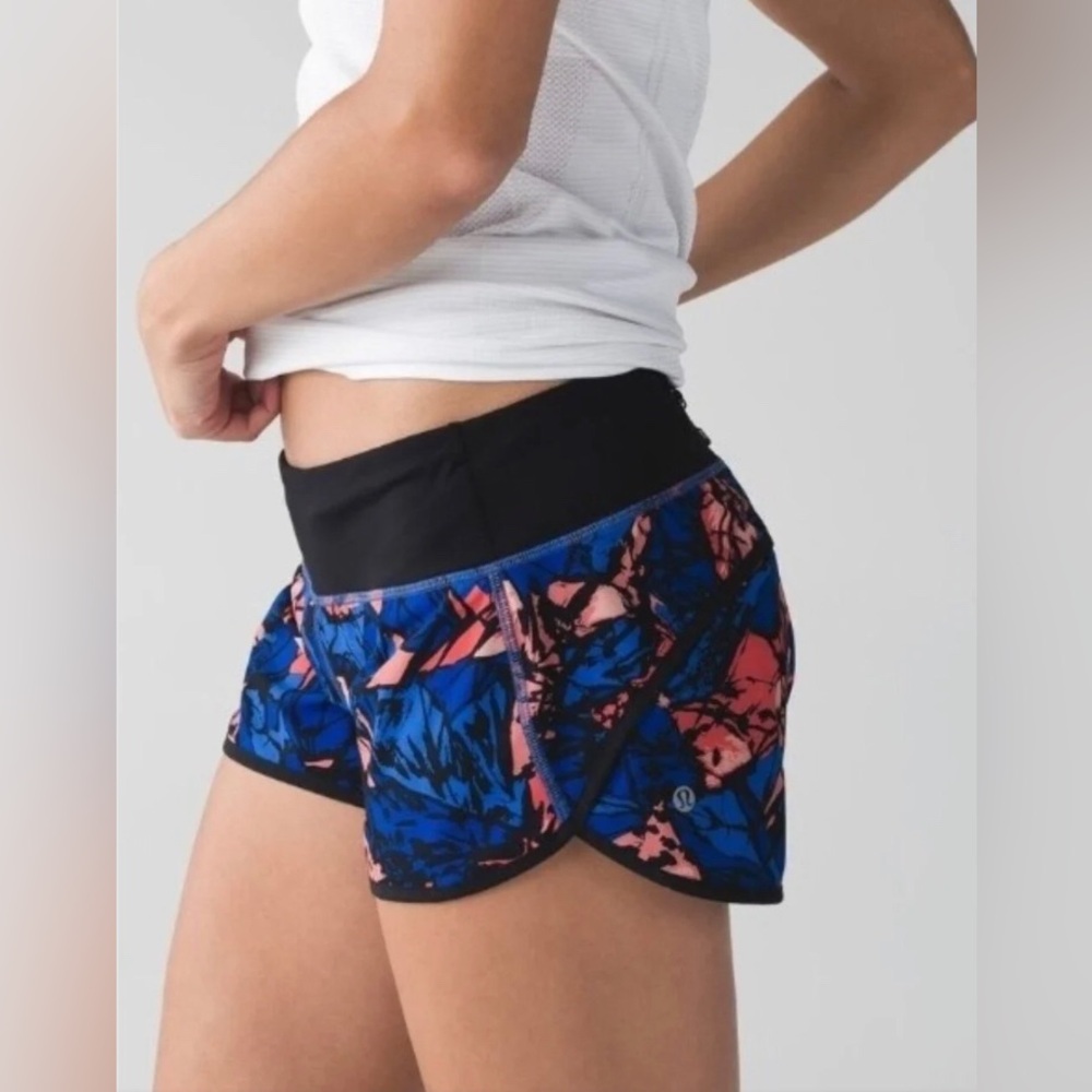 Lululemon Speed Short Paint Storm Harbor Blue Multi print